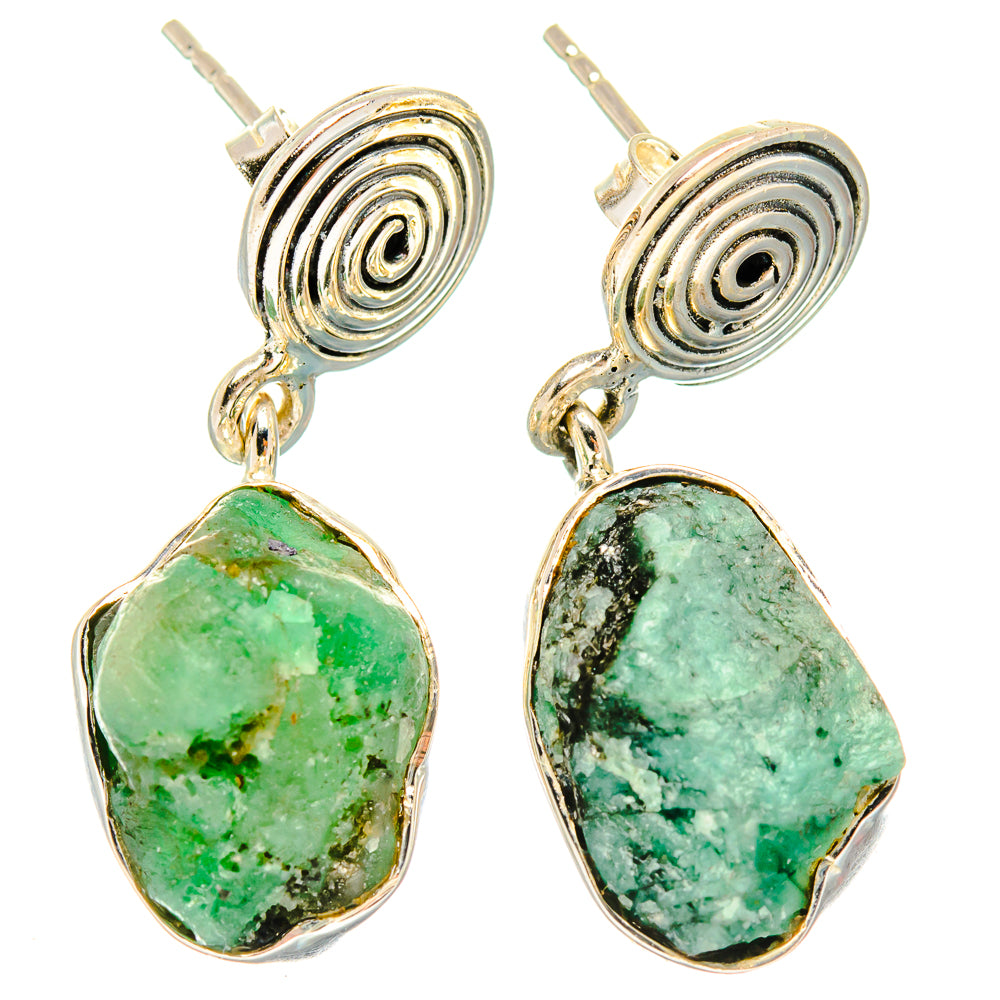 Chrysoprase Earrings handcrafted by Anasilvercos - EARR426043 - Photo 2