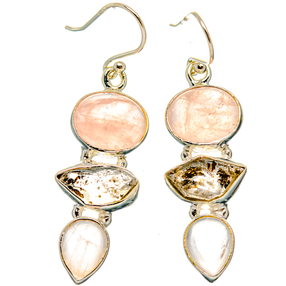 Rose Quartz Earrings handcrafted by Anasilvercos - EARR426067 - Photo 2