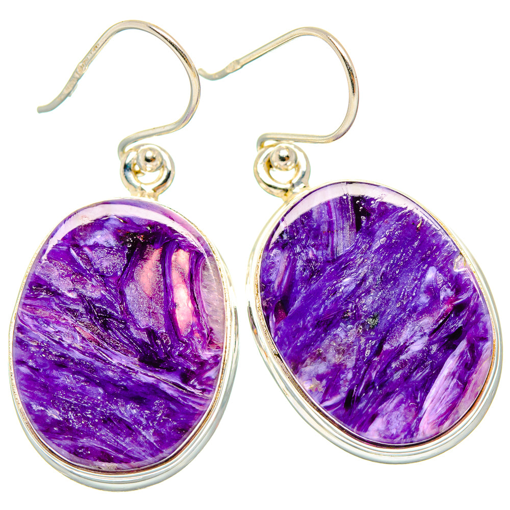 Charoite Earrings handcrafted by Anasilvercos - EARR426070 - Photo 2