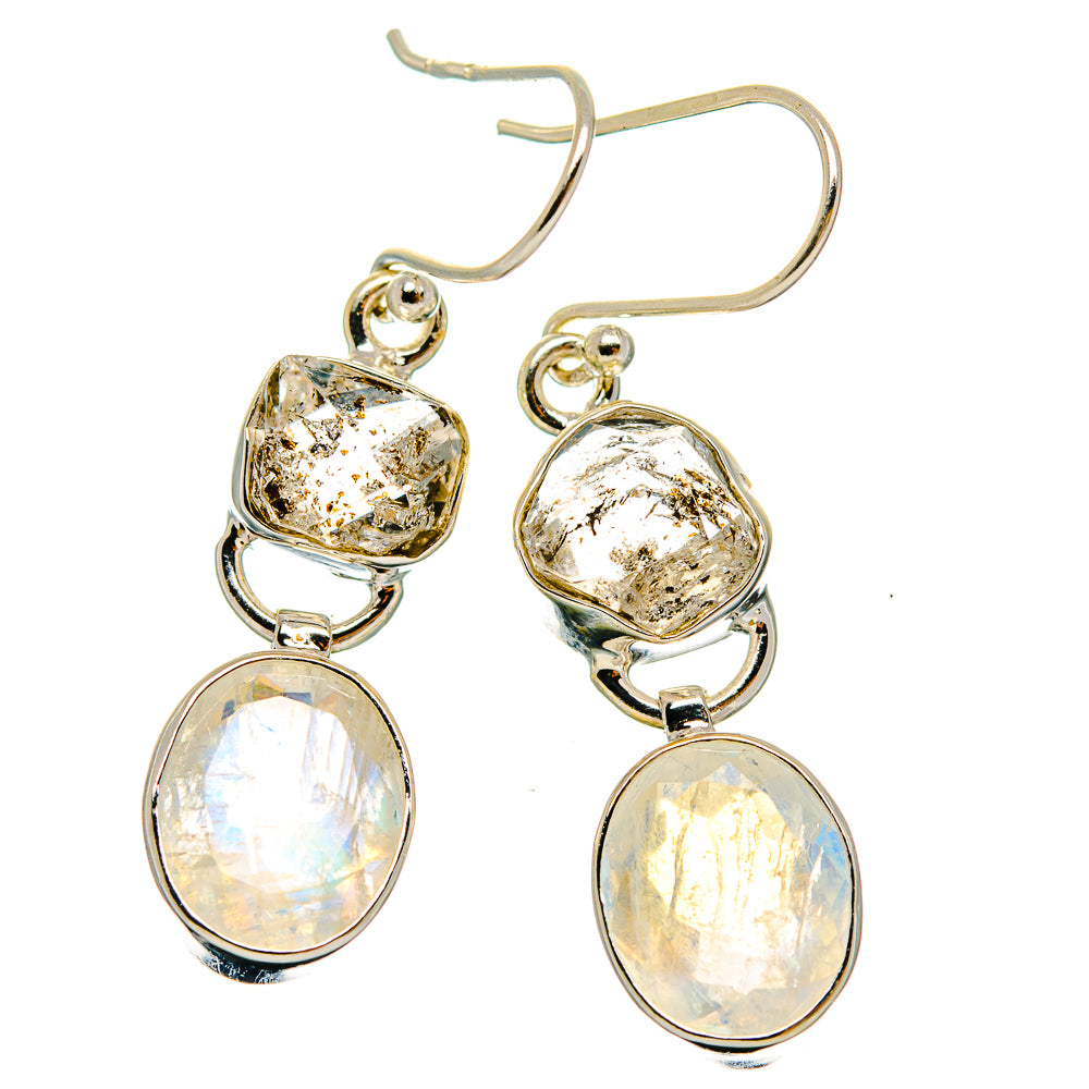 Rainbow Moonstone Earrings handcrafted by Anasilvercos - EARR426074 - Photo 2