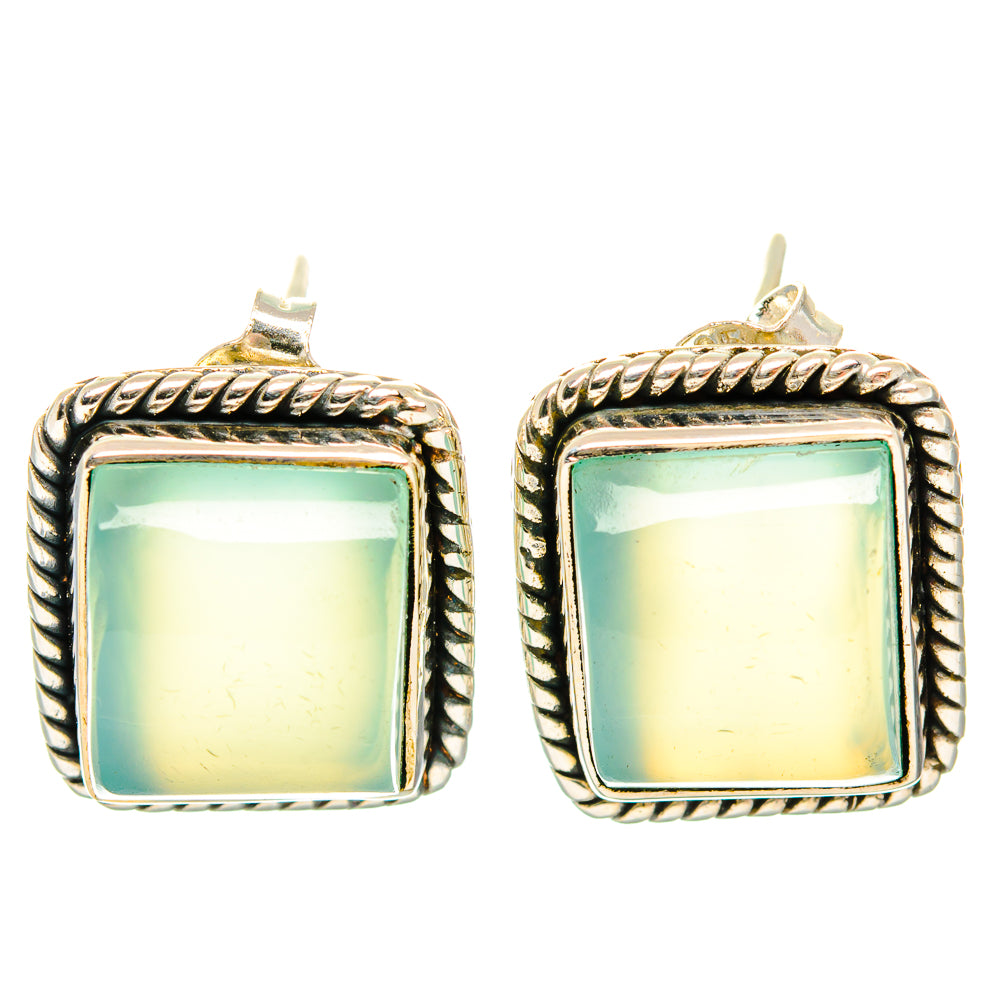 Aqua Chalcedony Earrings handcrafted by Anasilvercos - EARR426076 - Photo 2