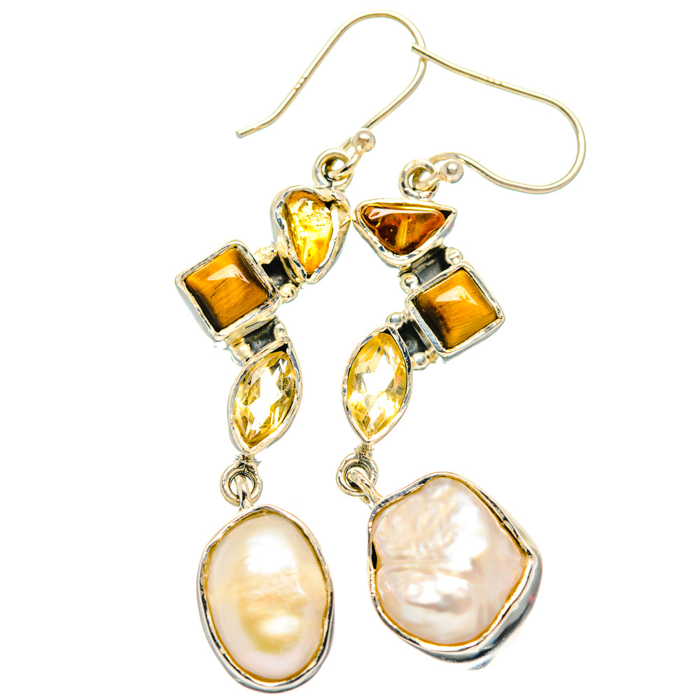Mother Of Pearl Earrings handcrafted by Anasilvercos - EARR426078 - Photo 2