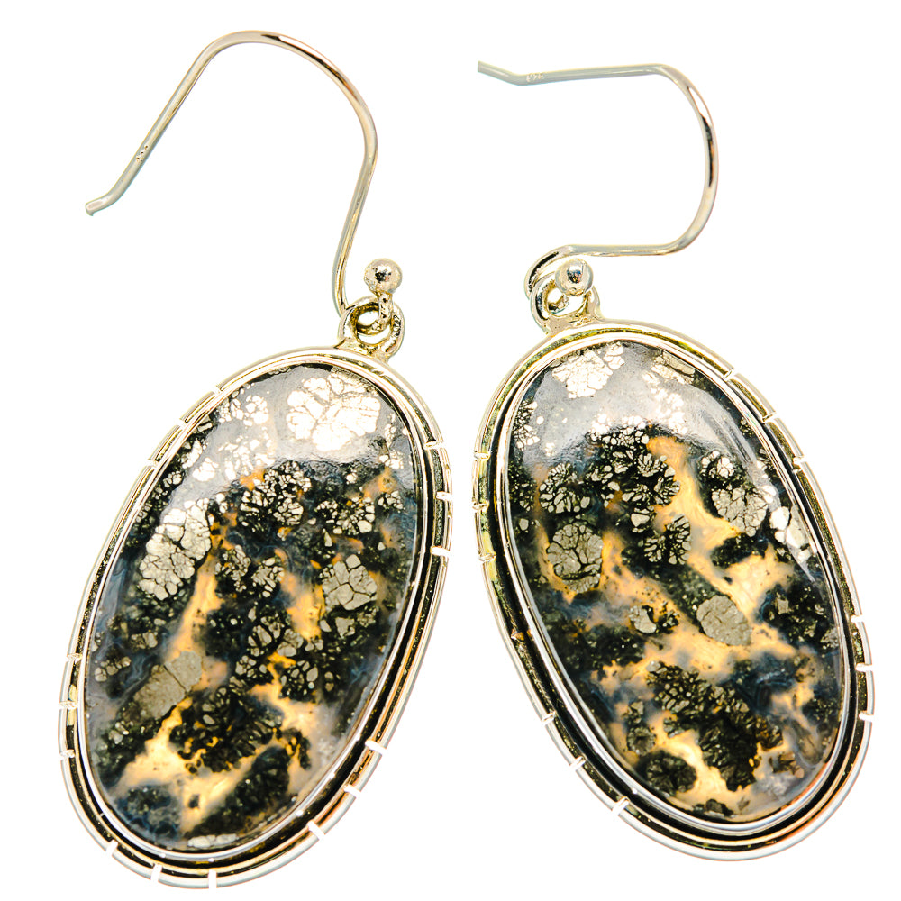 Pyrite Agate Earrings handcrafted by Anasilvercos - EARR426080 - Photo 2