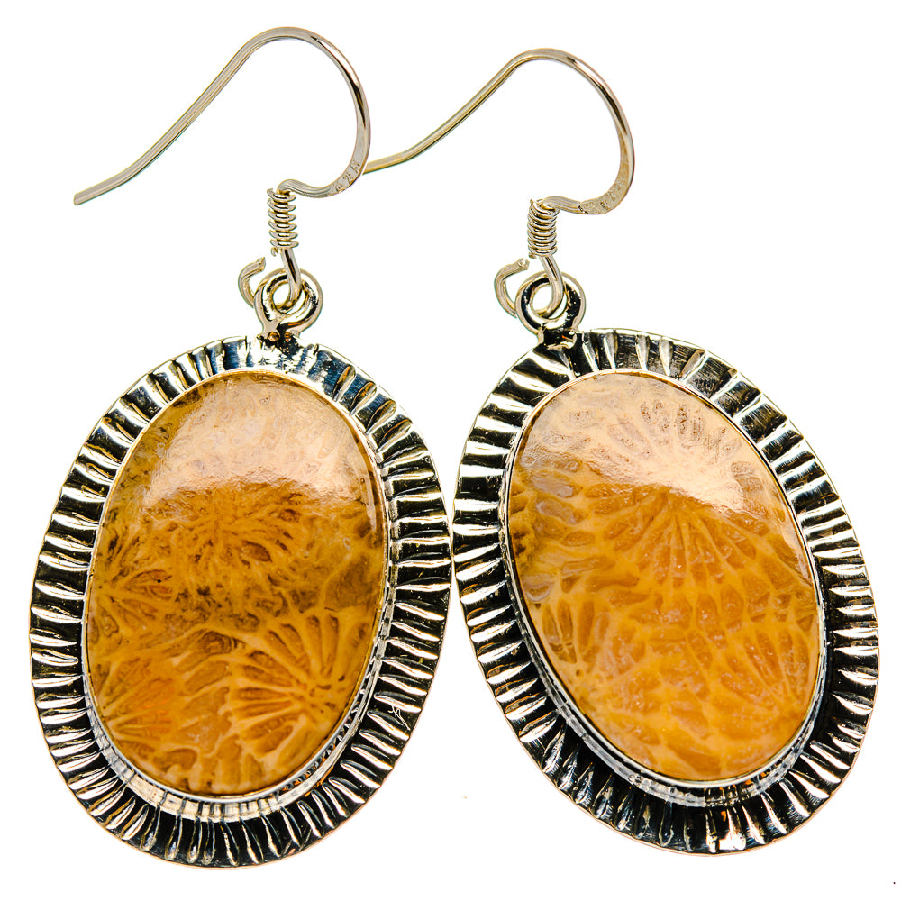 Fossil Coral Earrings handcrafted by Anasilvercos - EARR426087 - Photo 2