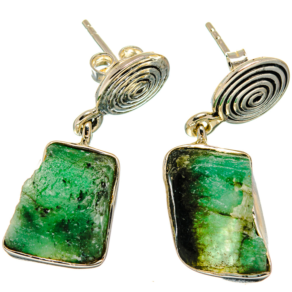 Emerald Earrings handcrafted by Anasilvercos - EARR426089 - Photo 2