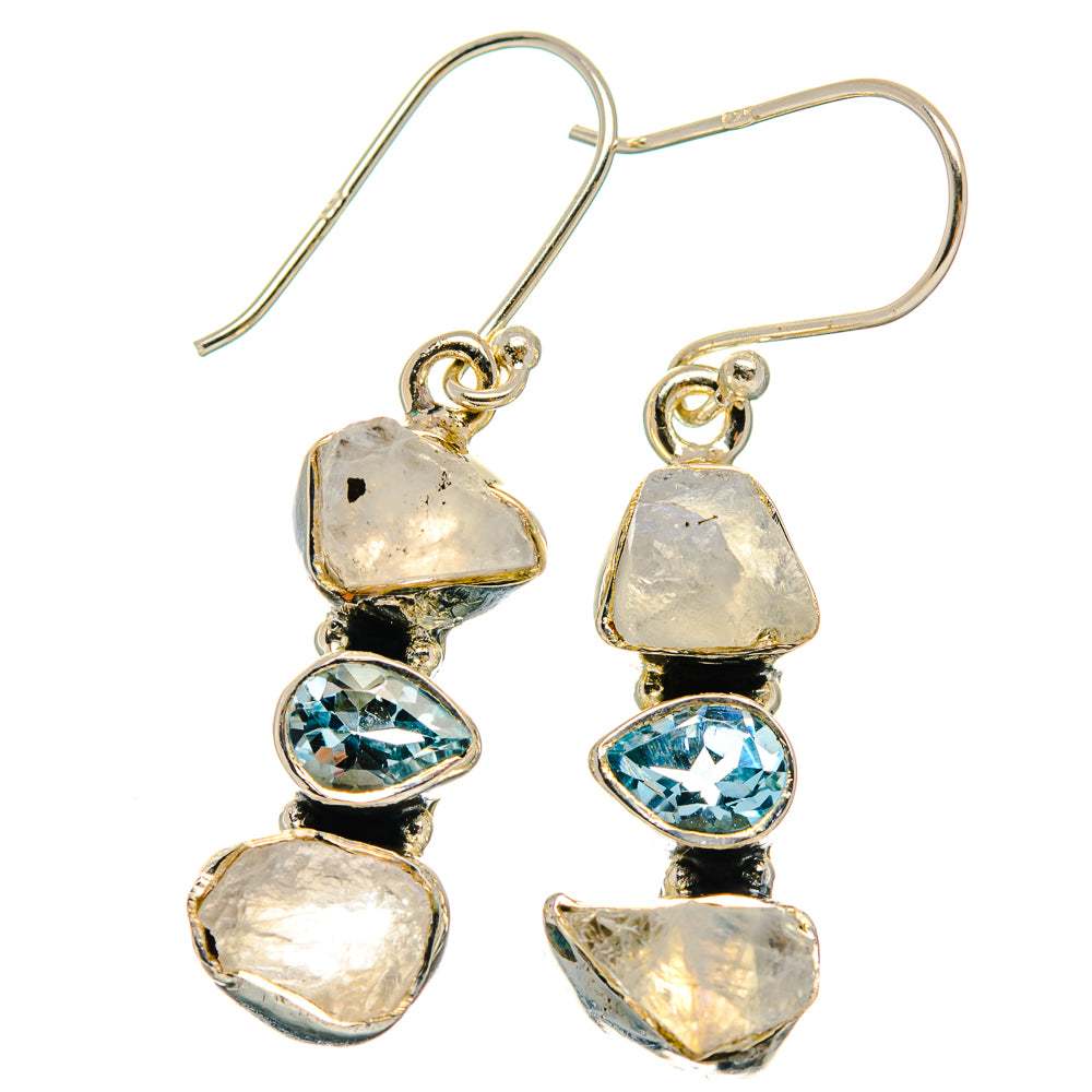 Rainbow Moonstone Earrings handcrafted by Anasilvercos - EARR426091 - Photo 2