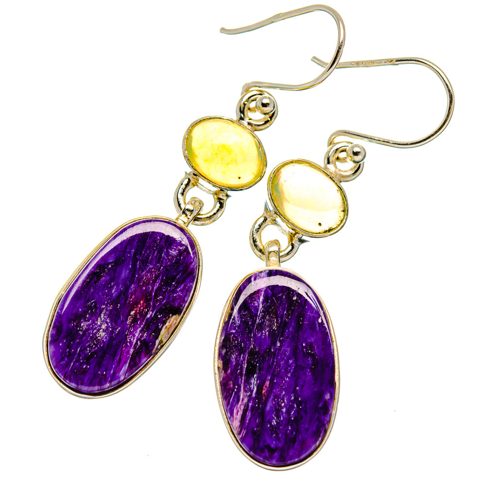 Charoite Earrings handcrafted by Anasilvercos - EARR426102 - Photo 2
