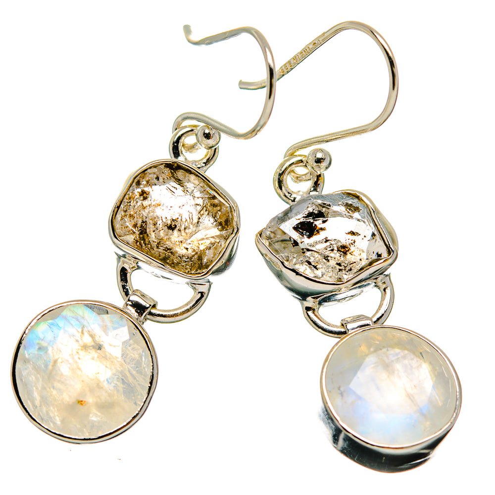 Rainbow Moonstone Earrings handcrafted by Anasilvercos - EARR426103 - Photo 2
