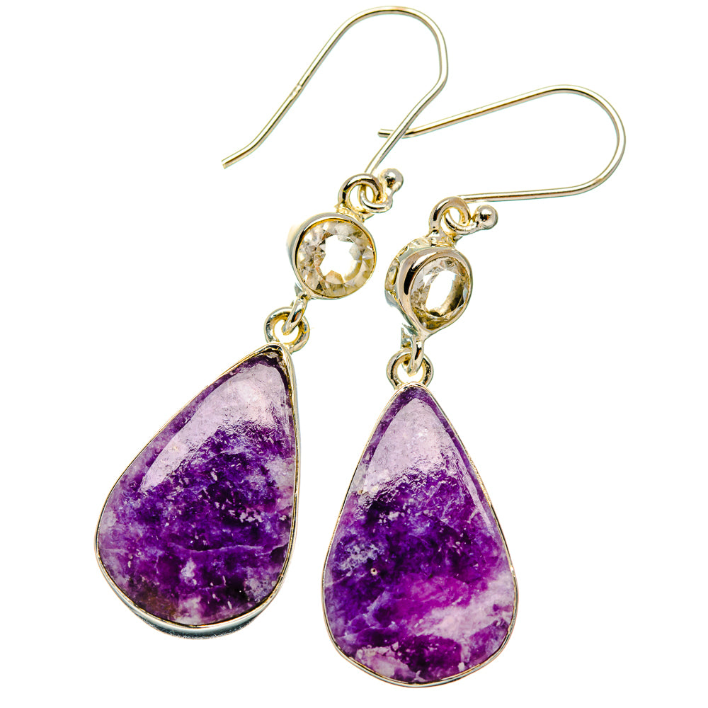 Lepidolite Earrings handcrafted by Anasilvercos - EARR426105 - Photo 2