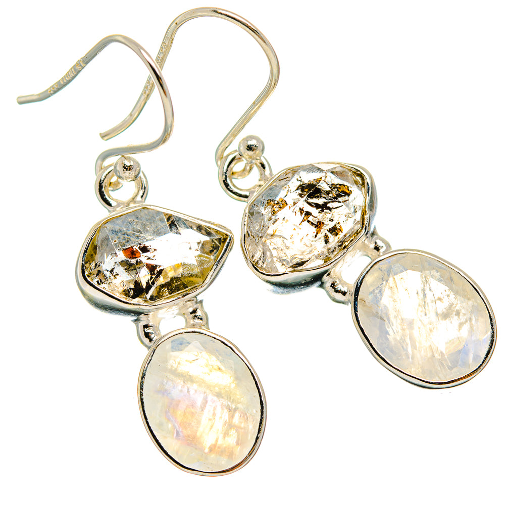 Rainbow Moonstone Earrings handcrafted by Anasilvercos - EARR426109 - Photo 2