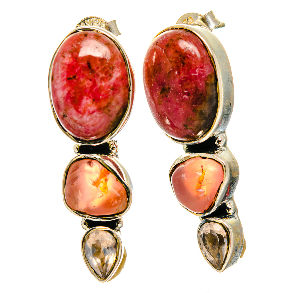 Thulite Earrings handcrafted by Anasilvercos - EARR426113 - Photo 2