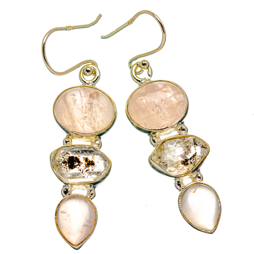 Rose Quartz Earrings handcrafted by Anasilvercos - EARR426118 - Photo 2