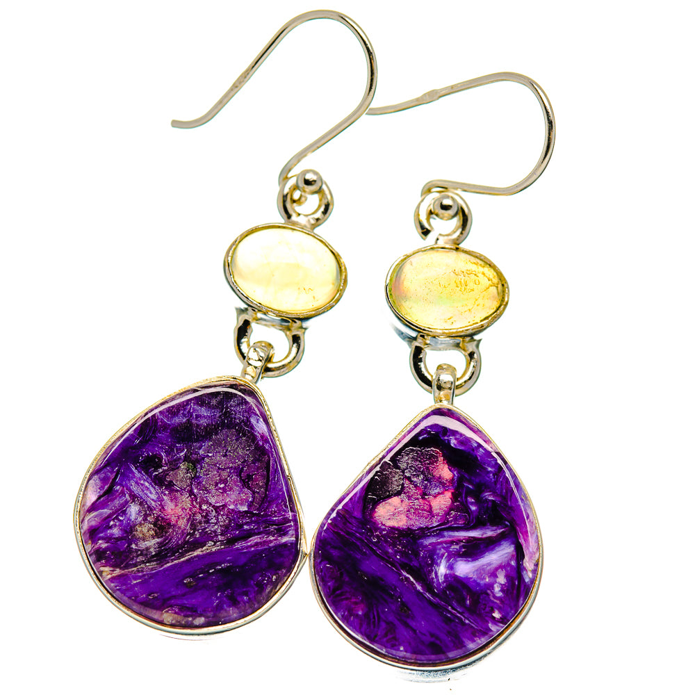 Charoite Earrings handcrafted by Anasilvercos - EARR426120 - Photo 2