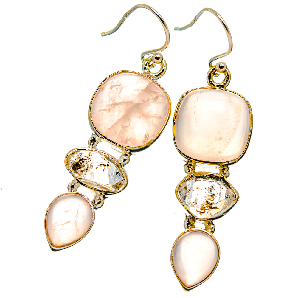Rose Quartz Earrings handcrafted by Anasilvercos - EARR426126 - Photo 2