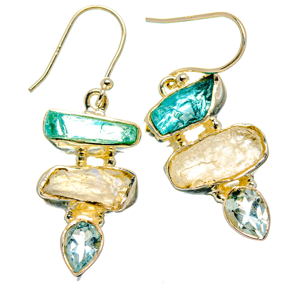 Rainbow Moonstone Earrings handcrafted by Anasilvercos - EARR426134 - Photo 2