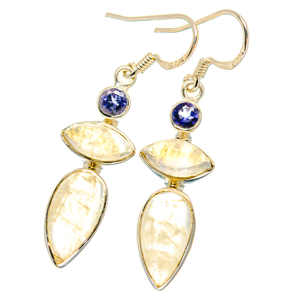 Rainbow Moonstone Earrings handcrafted by Anasilvercos - EARR426141 - Photo 2