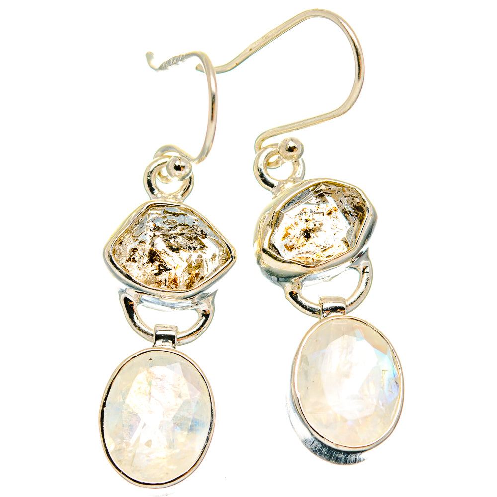 Rainbow Moonstone Earrings handcrafted by Anasilvercos - EARR426144 - Photo 2