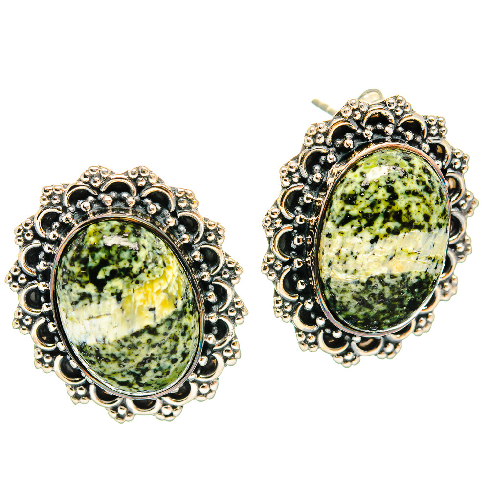 Lizard Jasper Earrings handcrafted by Anasilvercos - EARR426154 - Photo 2