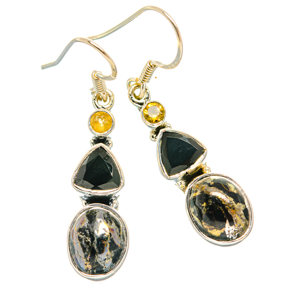 Pyrite Agate Earrings handcrafted by Anasilvercos - EARR426164 - Photo 2