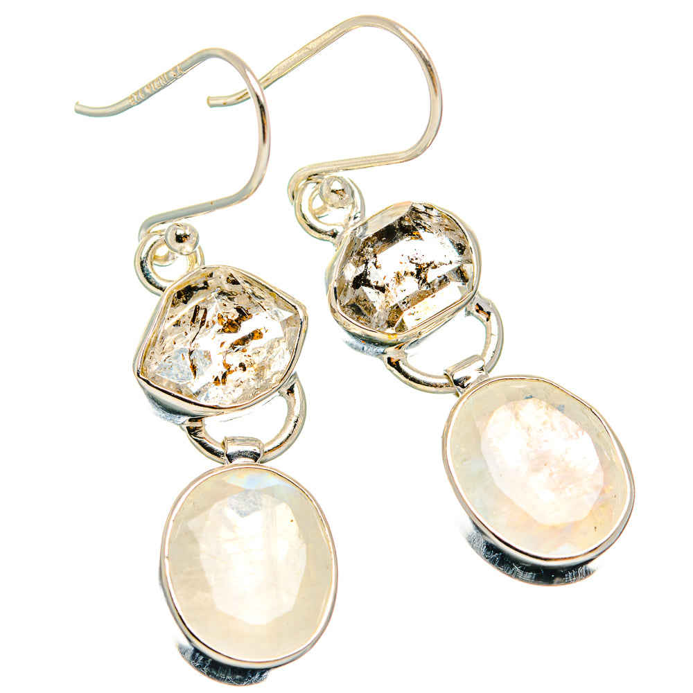 Rainbow Moonstone Earrings handcrafted by Anasilvercos - EARR426168 - Photo 2
