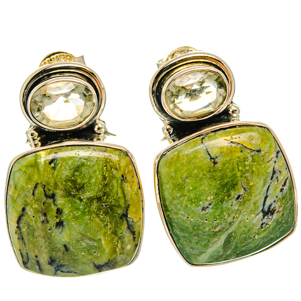Rainforest Jasper Earrings handcrafted by Anasilvercos - EARR426170 - Photo 2