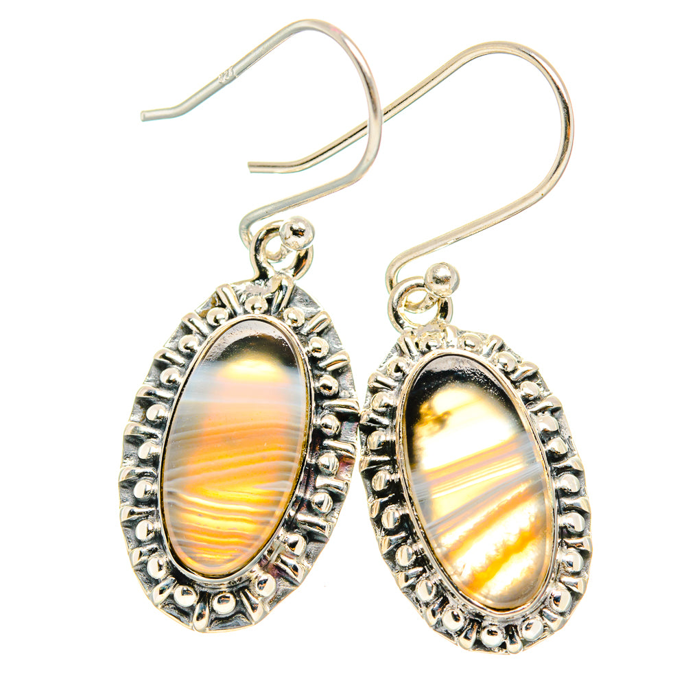 Botswana Agate Earrings handcrafted by Anasilvercos - EARR426194 - Photo 2