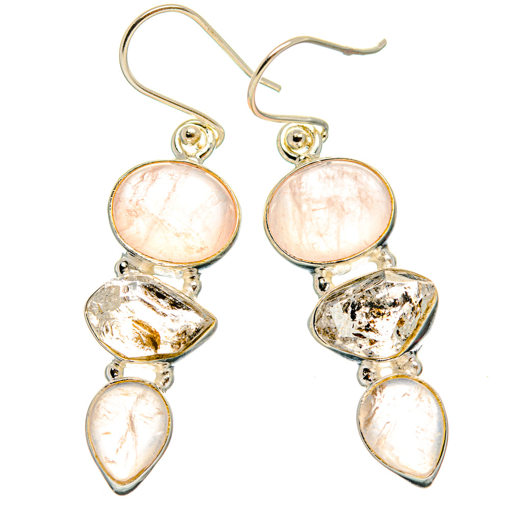 Rose Quartz Earrings handcrafted by Anasilvercos - EARR426200 - Photo 2