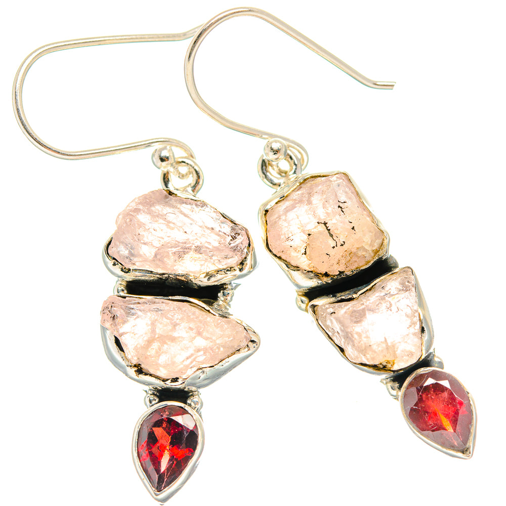 Rose Quartz Earrings handcrafted by Anasilvercos - EARR426203 - Photo 2