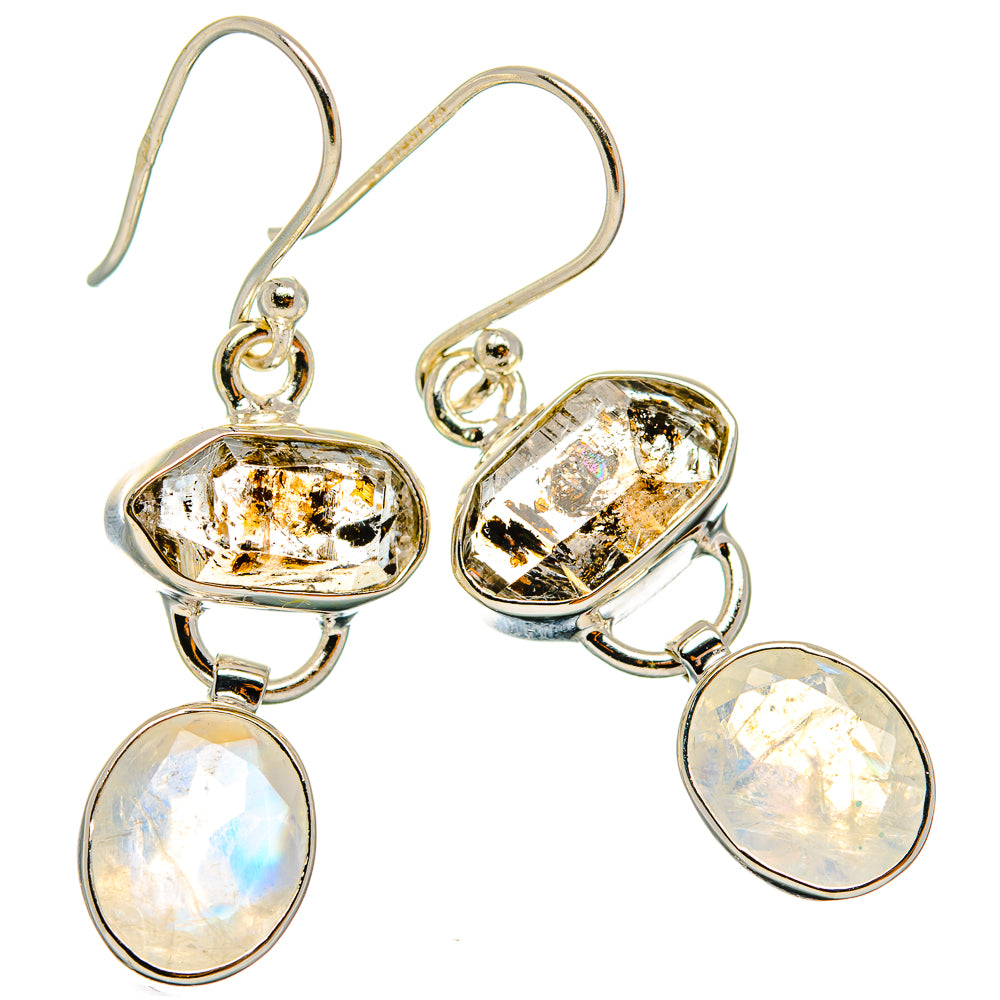 Rainbow Moonstone Earrings handcrafted by Anasilvercos - EARR426205 - Photo 2