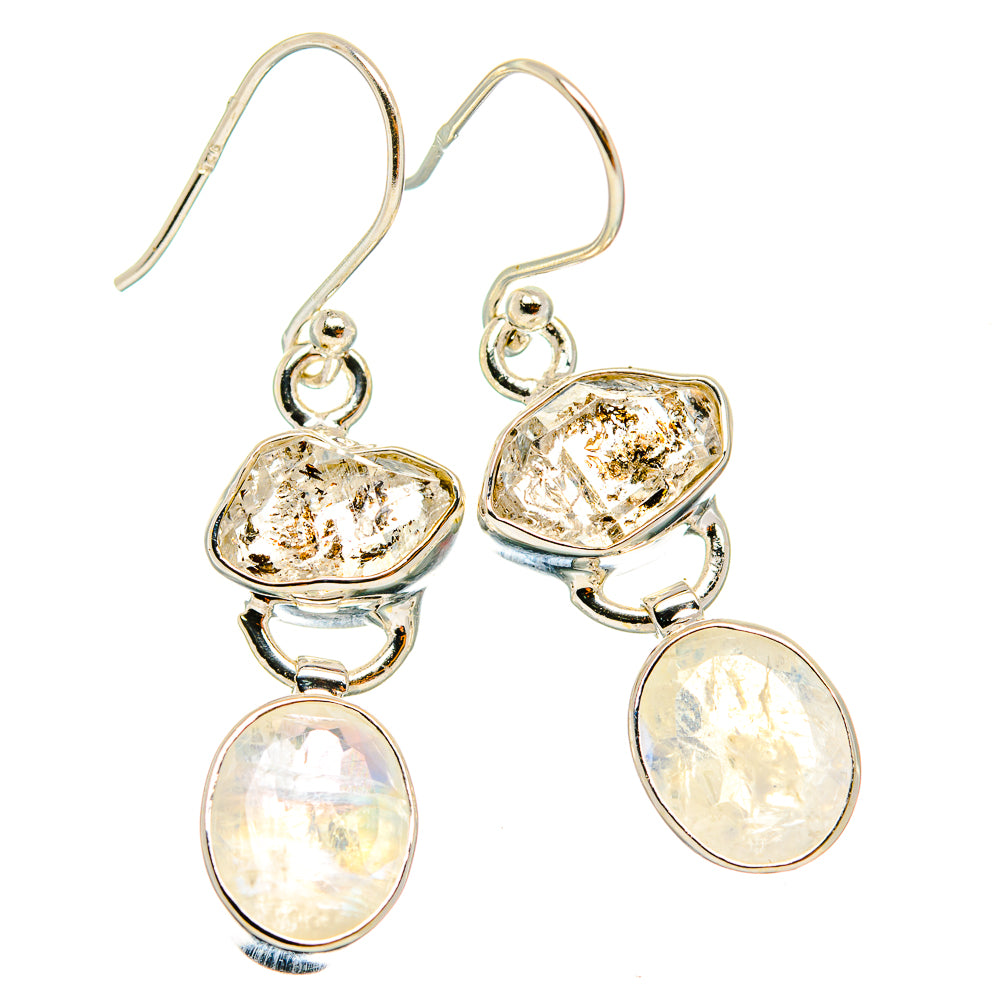 Rainbow Moonstone Earrings handcrafted by Anasilvercos - EARR426208 - Photo 2