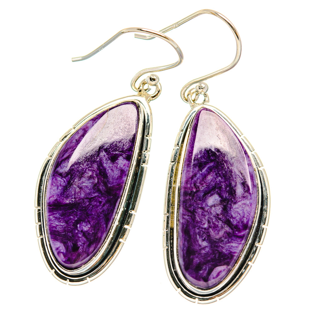 Charoite Earrings handcrafted by Anasilvercos - EARR426210 - Photo 2