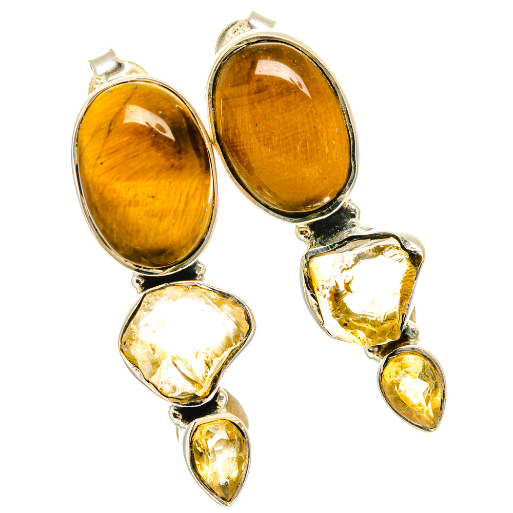 Tiger Eye Earrings handcrafted by Anasilvercos - EARR426219 - Photo 2