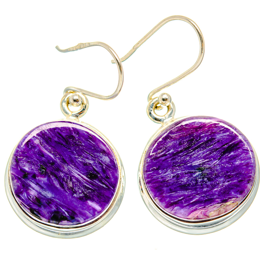 Charoite Earrings handcrafted by Anasilvercos - EARR426220 - Photo 2