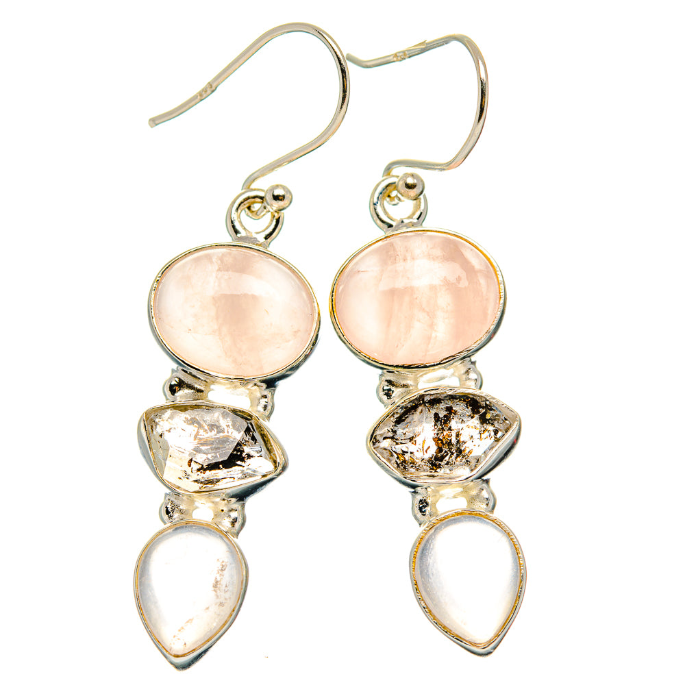 Rose Quartz Earrings handcrafted by Anasilvercos - EARR426236 - Photo 2