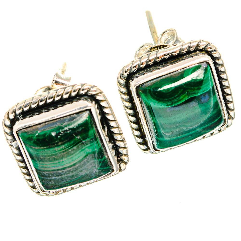 Malachite Earrings handcrafted by Anasilvercos - EARR426239 - Photo 2
