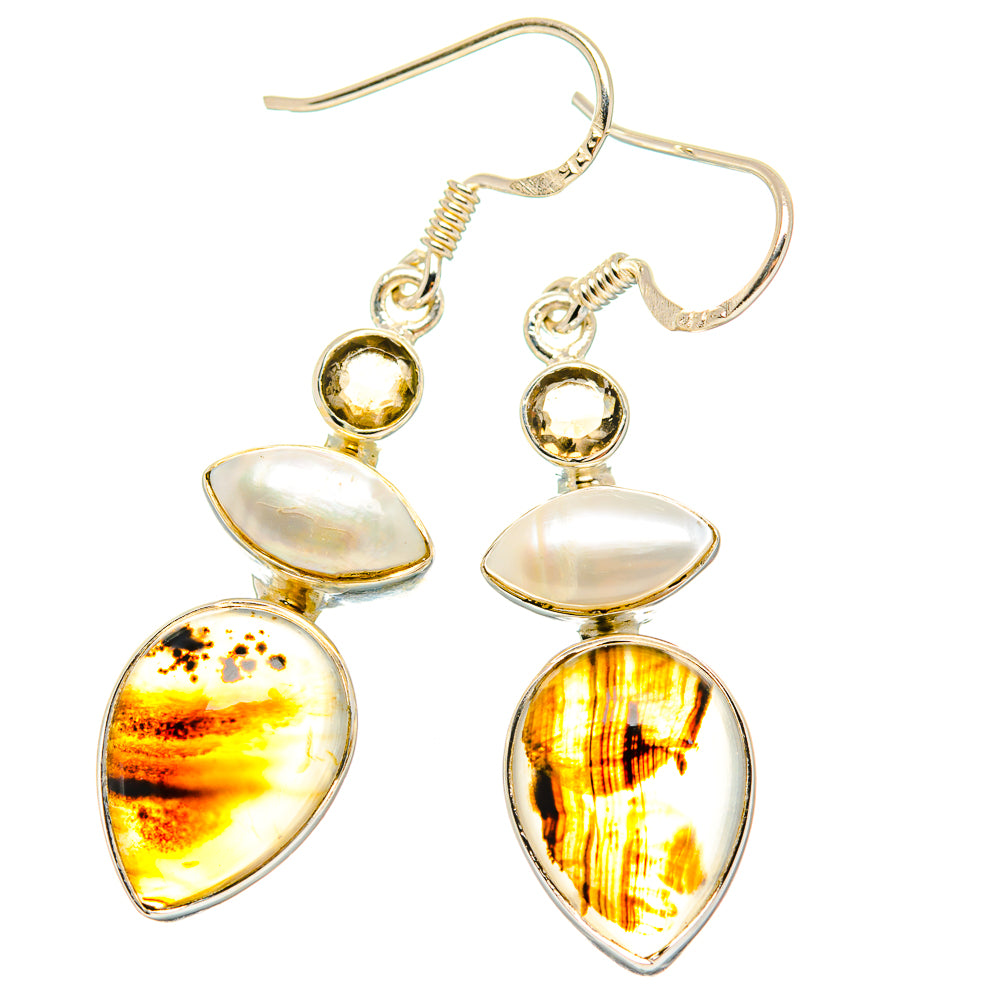 Montana Agate Earrings handcrafted by Anasilvercos - EARR426251 - Photo 2