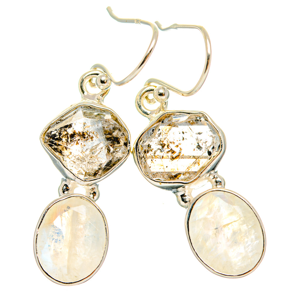 Rainbow Moonstone Earrings handcrafted by Anasilvercos - EARR426262 - Photo 2