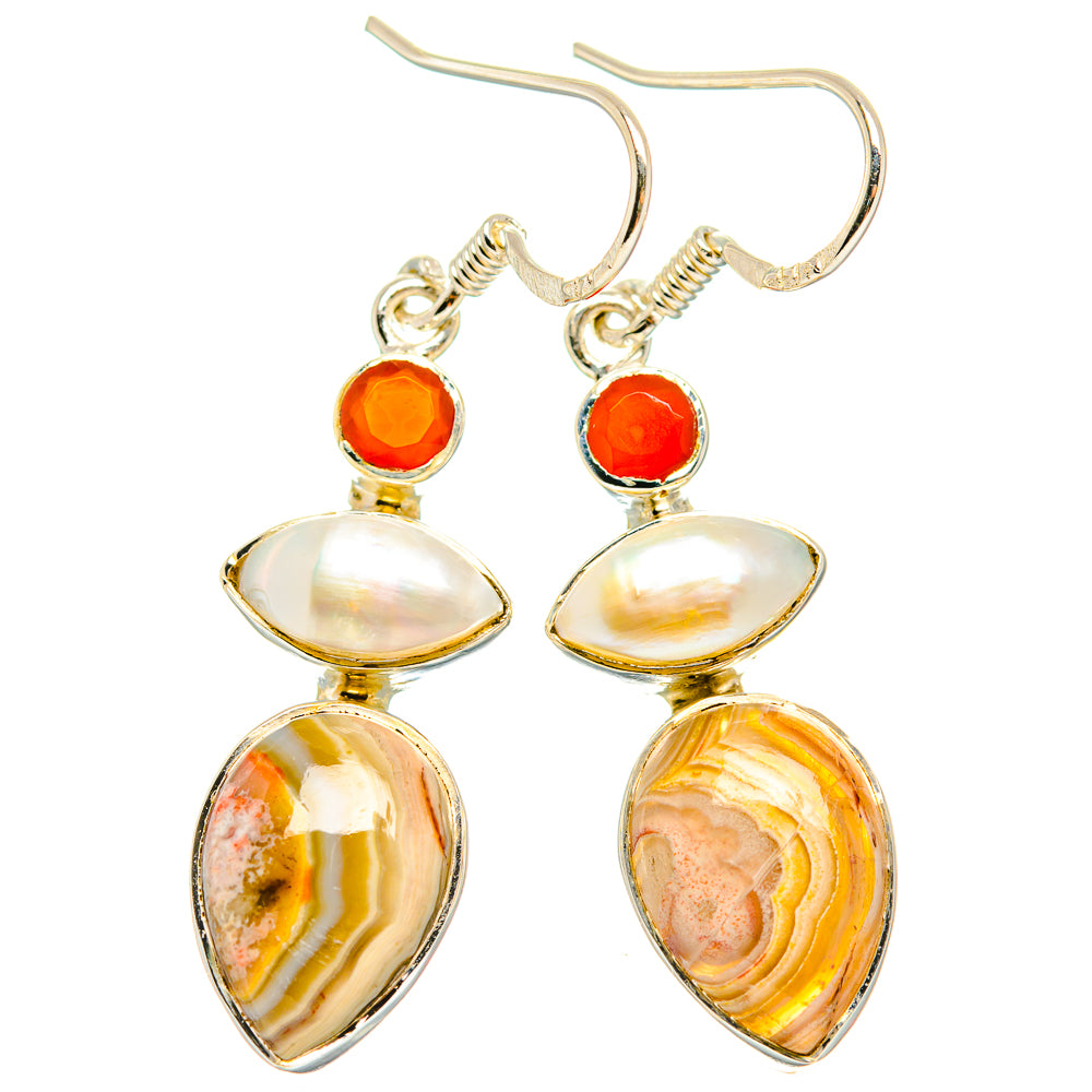 Laguna Lace Agate Earrings handcrafted by Anasilvercos - EARR426265 - Photo 2