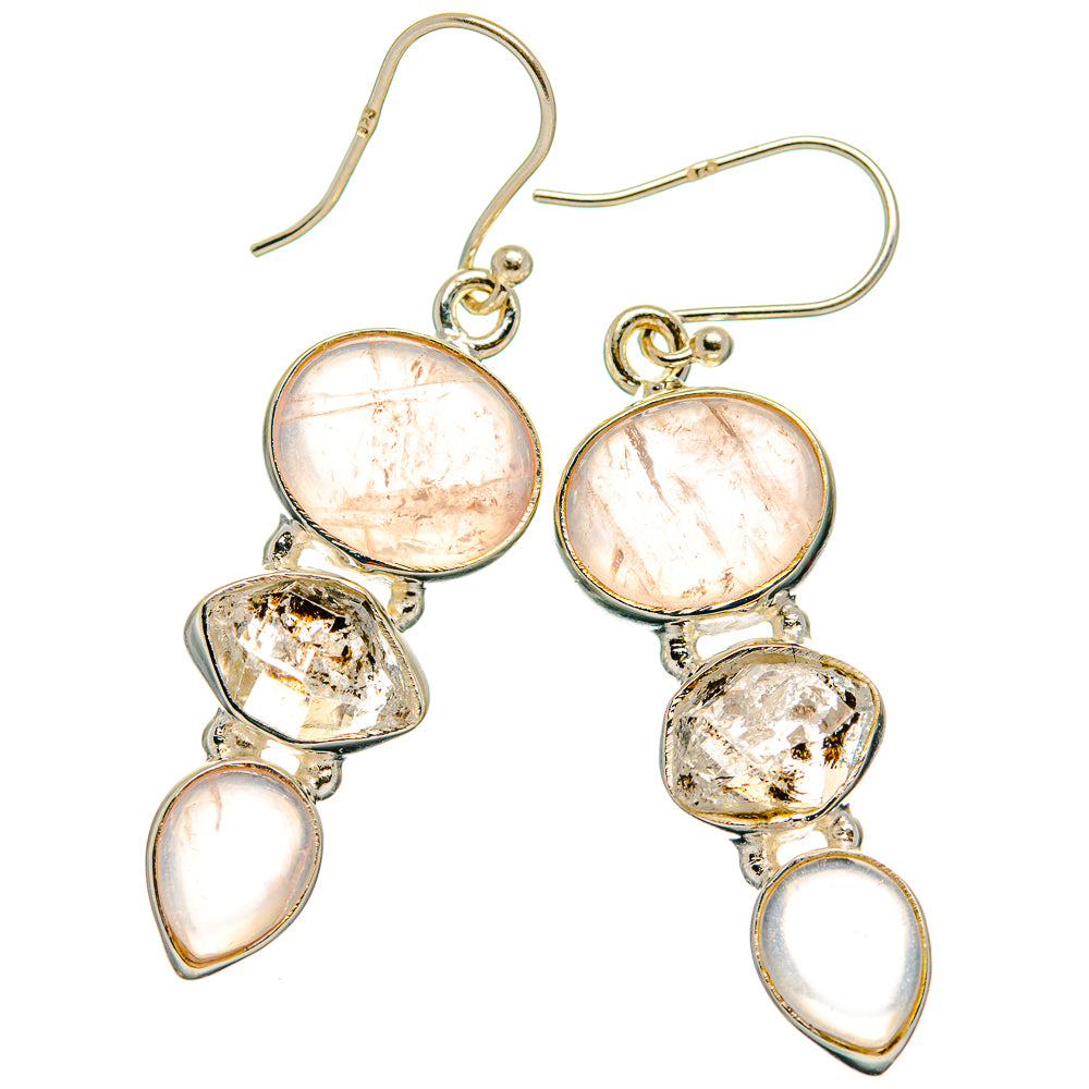 Rose Quartz Earrings handcrafted by Anasilvercos - EARR426268 - Photo 2