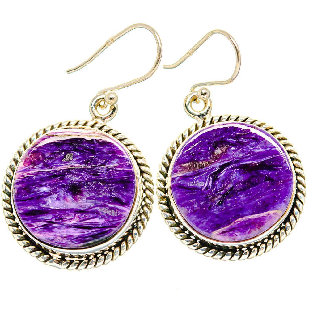 Charoite Earrings handcrafted by Anasilvercos - EARR426269 - Photo 2