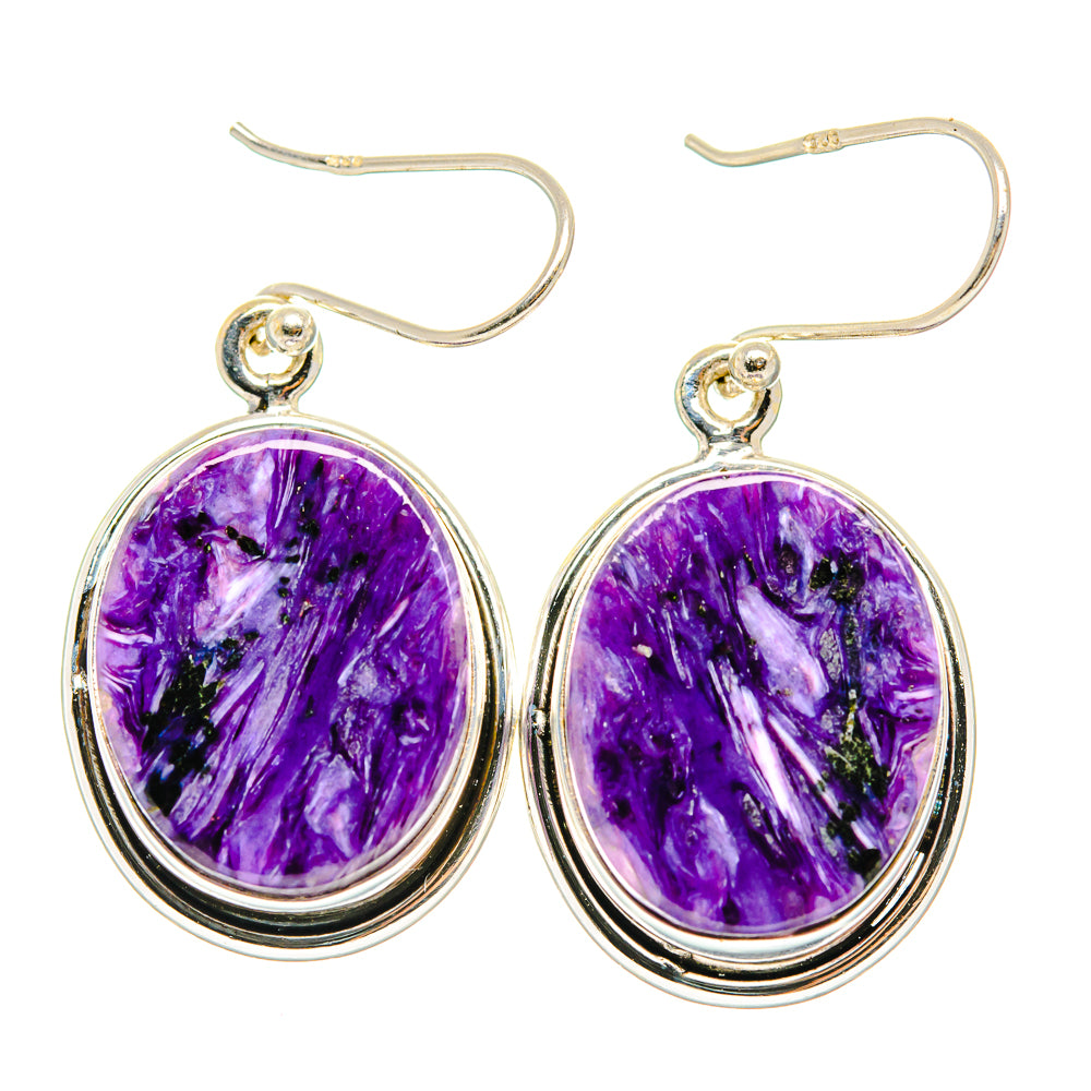 Charoite Earrings handcrafted by Anasilvercos - EARR426278 - Photo 2