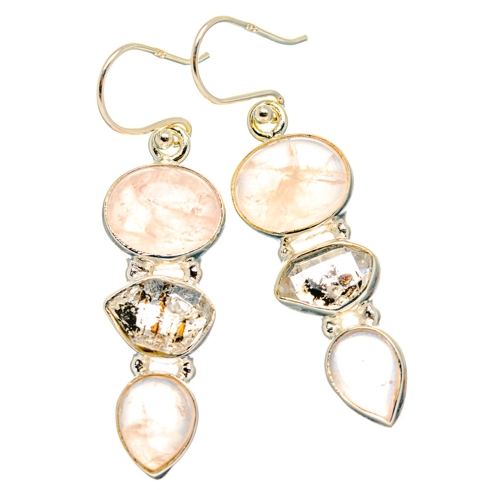 Rose Quartz Earrings handcrafted by Anasilvercos - EARR426287 - Photo 2