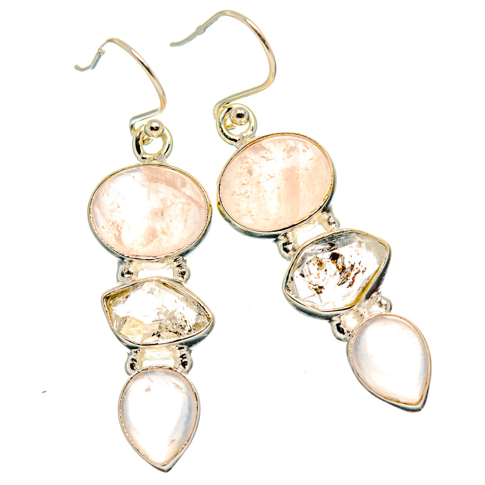 Rose Quartz Earrings handcrafted by Anasilvercos - EARR426294 - Photo 2