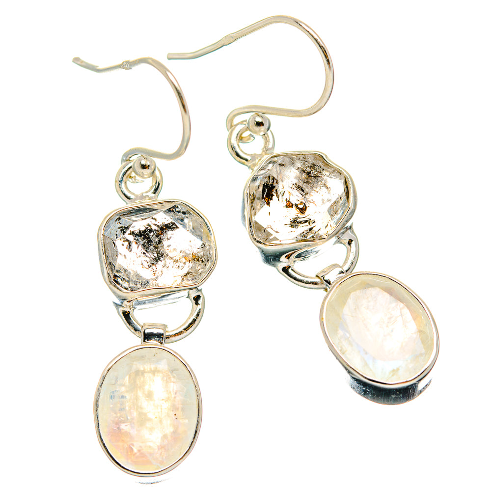 Rainbow Moonstone Earrings handcrafted by Anasilvercos - EARR426297 - Photo 2