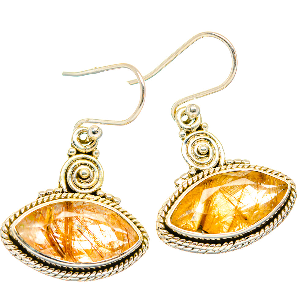 Rutilated Quartz Earrings handcrafted by Anasilvercos - EARR426308 - Photo 2