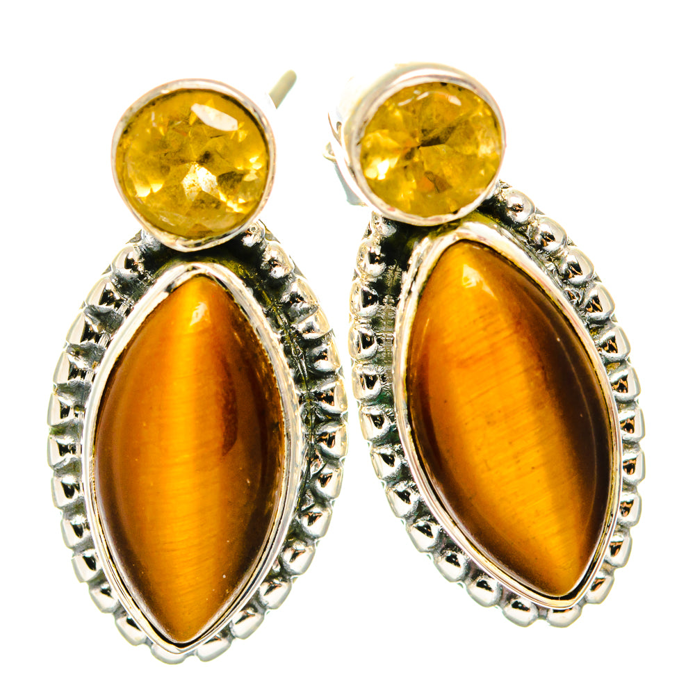 Tiger Eye Earrings handcrafted by Anasilvercos - EARR426311 - Photo 2