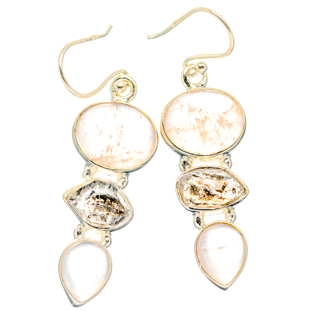 Rose Quartz Earrings handcrafted by Anasilvercos - EARR426315 - Photo 2