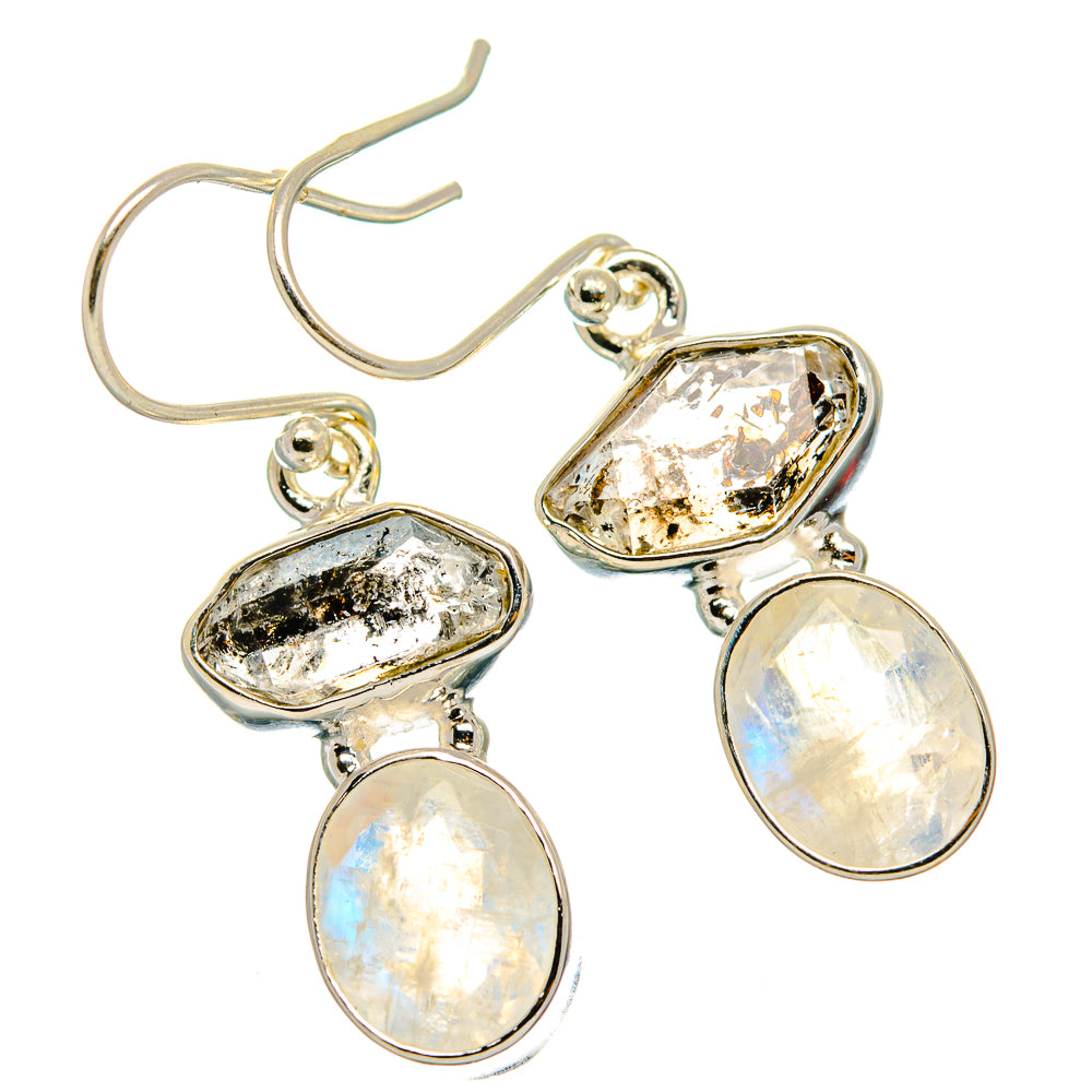 Rainbow Moonstone Earrings handcrafted by Anasilvercos - EARR426316 - Photo 2