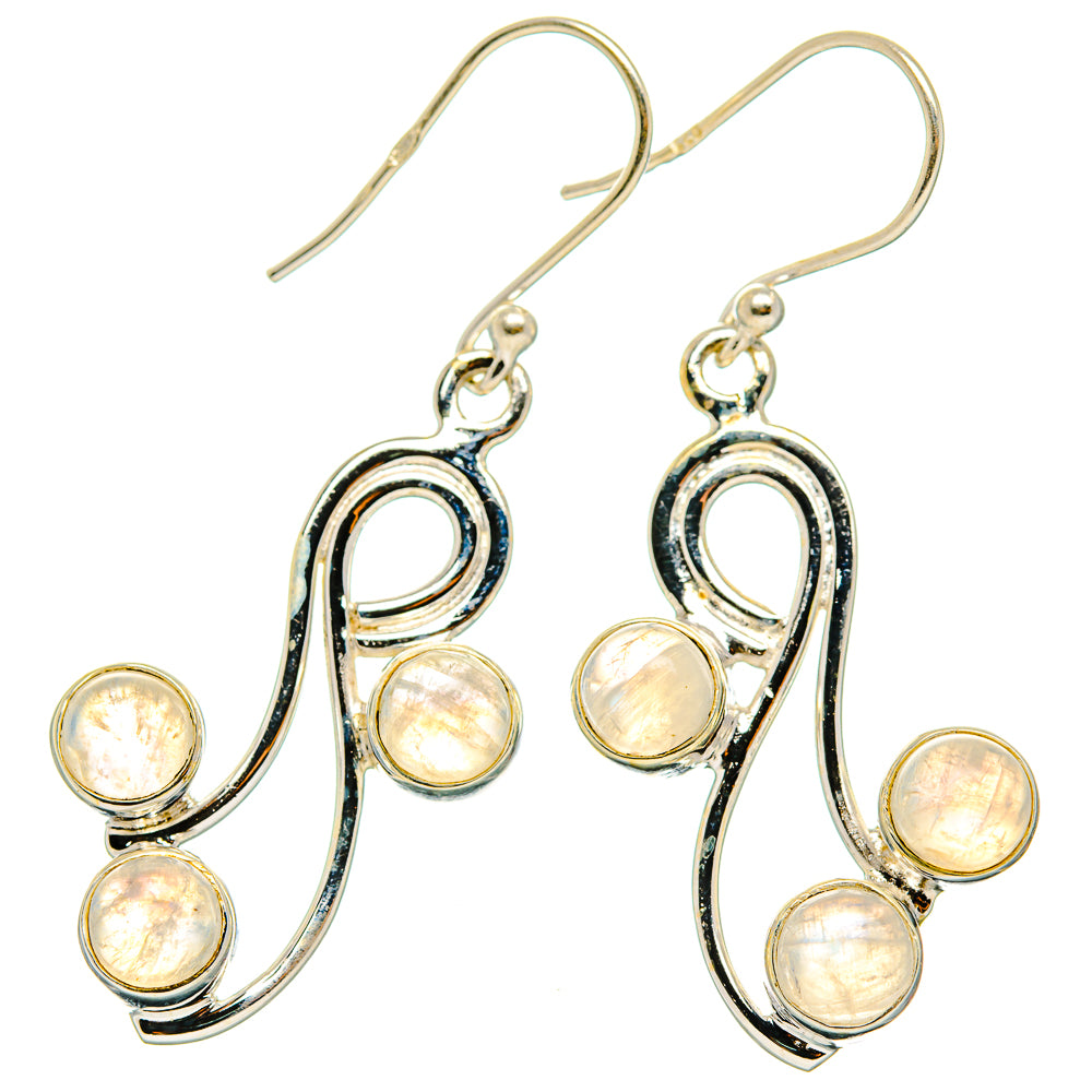 Rainbow Moonstone Earrings handcrafted by Anasilvercos - EARR426324 - Photo 2