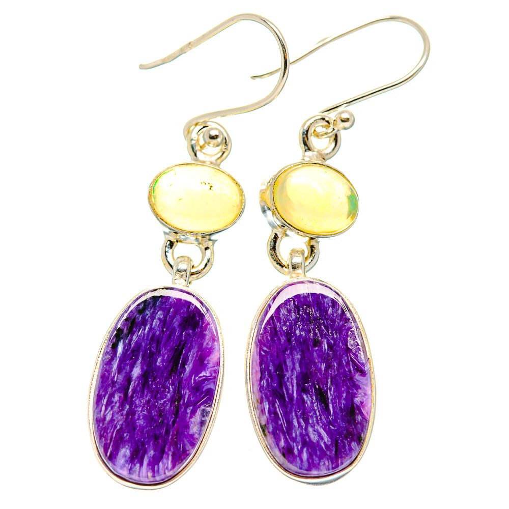 Charoite Earrings handcrafted by Anasilvercos - EARR426331 - Photo 2